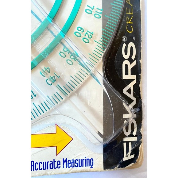 Fiskars Vintage Protractor New In Package Transparent Swing Bar 95400 - Picture 2 of 9